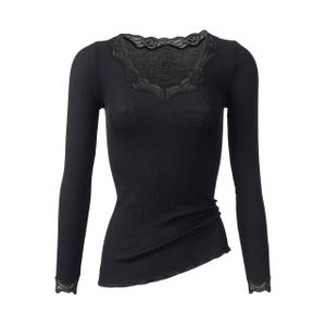 45202-t-shirt-donna-in-lana-e-seta-a-maniche-lunghe-calida-richesse-lace-nero