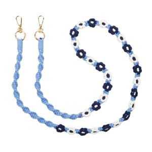fleur-navy-cavo-intrecciato-per-smartphone-con-fiori-charlot-paris-marina-130-cm