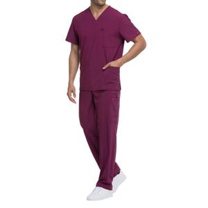 dke645-wine-t-shirt-con-scollo-a-v-dickies-medical-rosso