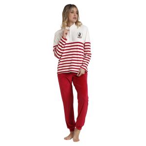 62664-0-000301-pigiama-a-righe-maniche-lunghe-donna-disney-king-mickey-bianco-rosso