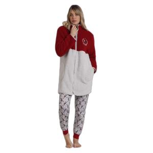 67145-0-000301-accappatoio-caldo-a-maniche-lunghe-donna-disney-king-mickey-rosso-grigio