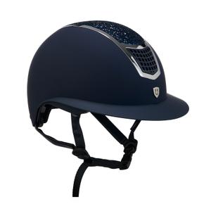 etu00008-navy-silver-casco-da-bici-da-equitazione-con-visiera-larga-equestro-eclipse-stone-mat-rowel-fitting-marina-argento