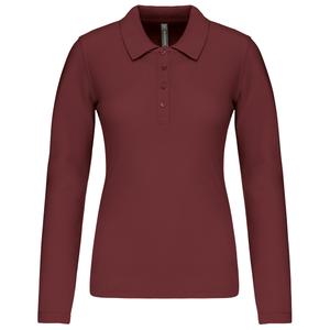 k257-wine-polo-donna-maniche-lunghe-kariban-pique-rosso-bordeaux