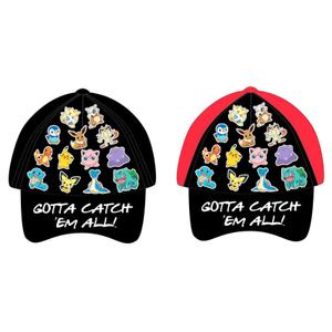 8435631307747-cappellino-per-bambini-nintendo-pokemon-x2-nero-rosso-53-55-cm