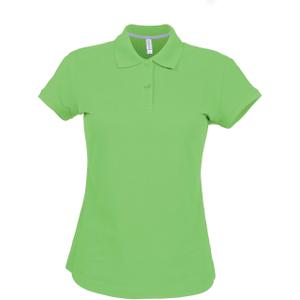 k242-lime-polo-donne-maniche-corte-kariban-verde-neon