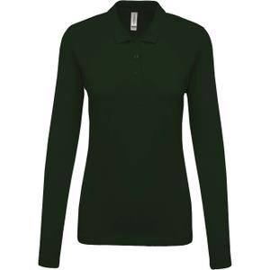 k257-kellygreen-polo-donna-maniche-lunghe-kariban-pique-verde-scuro