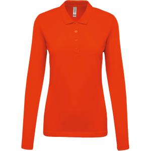 k257-orange-polo-donna-a-maniche-lunghe-kariban-pique-arancia