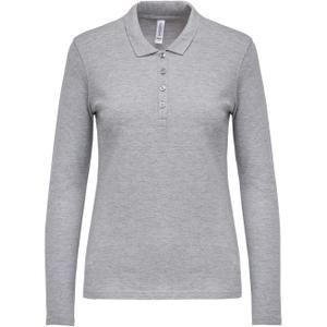 k257-darkgrey-polo-donna-maniche-lunghe-kariban-pique-grigio-scuro