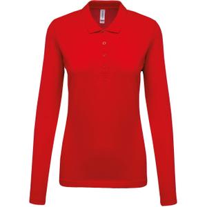 k257-red-polo-donna-maniche-lunghe-kariban-pique-rosso