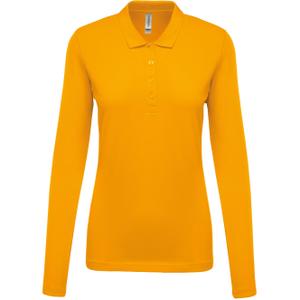 k257-yellow-polo-donna-maniche-lunghe-kariban-pique-giallo