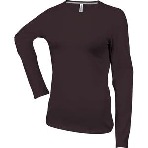k383-chocolate-maglietta-a-manica-lunga-da-donna-kariban-col-rond-cioccolato