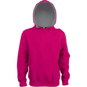 k453-fuchsia-finegrey-felpa-con-cappuccio-per-bambini-kariban-contrastee-rosa-fucsia-grigio-chiaro