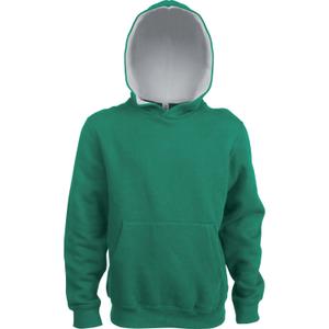 k453-lightkellygreen-white-felpa-con-cappuccio-per-bambini-kariban-contrastee-verde-scuro-bianco