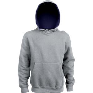 k453-oxfordgrey-navy-felpa-con-cappuccio-per-bambini-kariban-contrastee-grigio-screziato