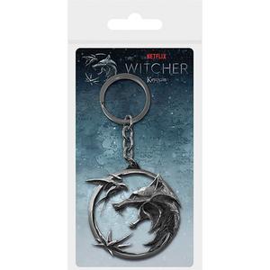 616the002-portachiavi-in-metallo-3d-per-bambini-pyramid-the-witcher-swallow-and-star-argento-tu