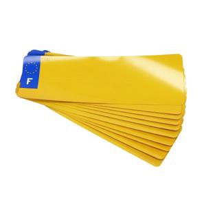 5042-confezione-da-10-strisce-portatarga-personalizzate-con-euro-top-plaq-giallo-275x90-mm