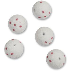 5301003-perline-zebco-flatty-scratcher-eva-beads-rosso-neon-con-punti-rossi-13-mm
